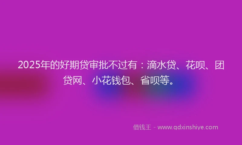 2025年的好期贷审批不过有：滴水贷、花呗、团贷网、小花钱包、省呗等。