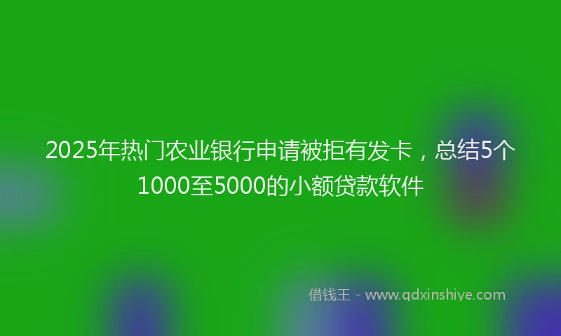 2025年热门农业银行申请被拒有发卡，总结5个1000至5000的小额贷款软件