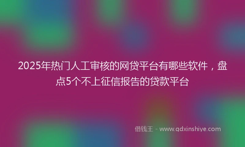 2025年热门人工审核的网贷平台有哪些软件，盘点5个不上征信报告的贷款平台
