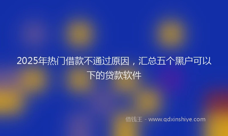 2025年热门借款不通过原因，汇总五个黑户可以下的贷款软件