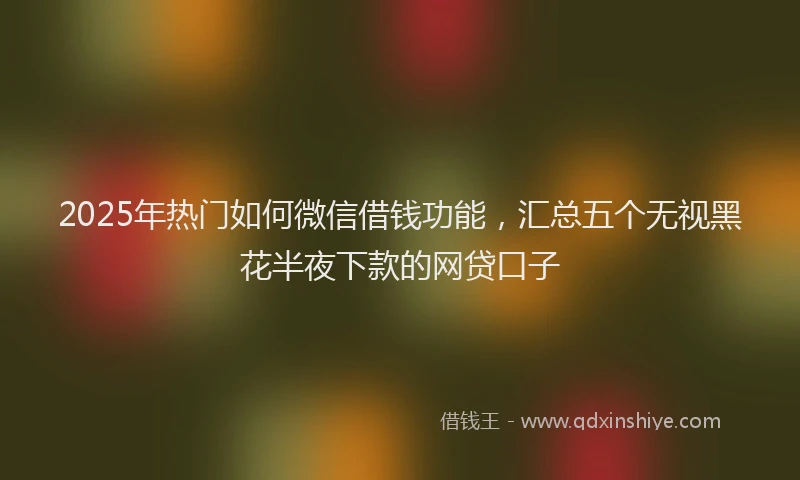 2025年热门如何微信借钱功能，汇总五个无视黑花半夜下款的网贷口子