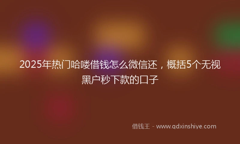 2025年热门哈喽借钱怎么微信还，概括5个无视黑户秒下款的口子