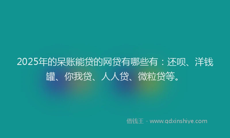 2025年的呆账能贷的网贷有哪些有：还呗、洋钱罐、你我贷、人人贷、微粒贷等。