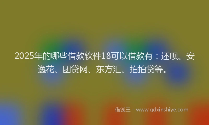 2025年的哪些借款软件18可以借款有：还呗、安逸花、团贷网、东方汇、拍拍贷等。