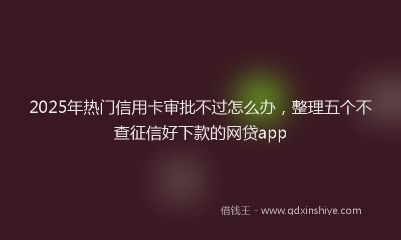 2025年热门信用卡审批不过怎么办，整理五个不查征信好下款的网贷app