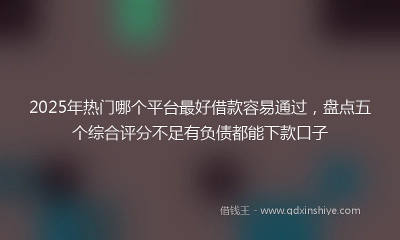2025年热门哪个平台最好借款容易通过，盘点五个综合评分不足有负债都能下款口子