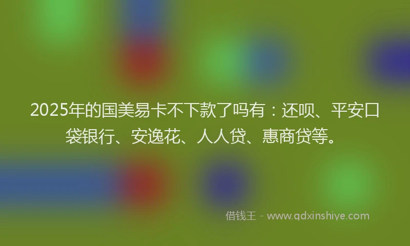 2025年的国美易卡不下款了吗有：还呗、平安口袋银行、安逸花、人人贷、惠商贷等。