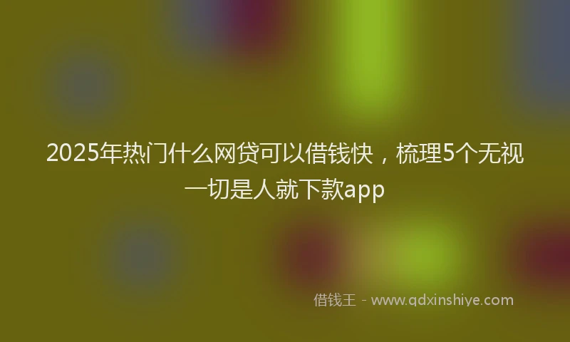 2025年热门什么网贷可以借钱快，梳理5个无视一切是人就下款app