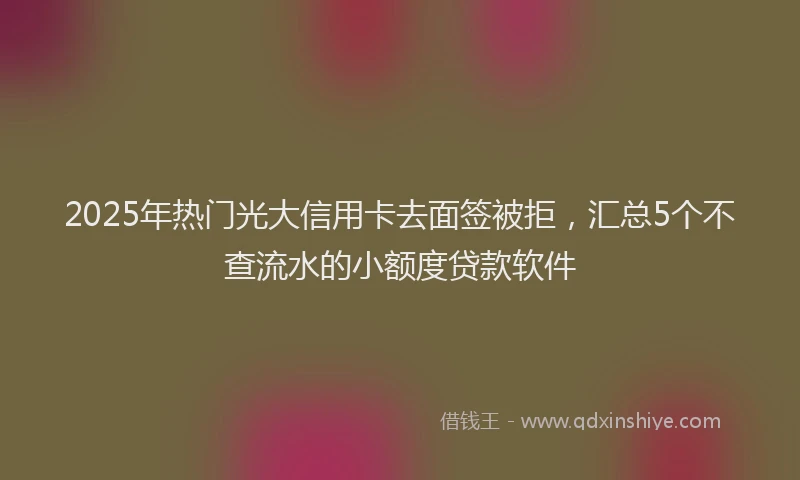 2025年热门光大信用卡去面签被拒，汇总5个不查流水的小额度贷款软件