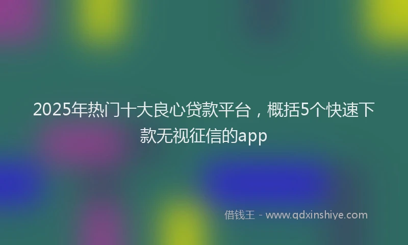 2025年热门十大良心贷款平台，概括5个快速下款无视征信的app