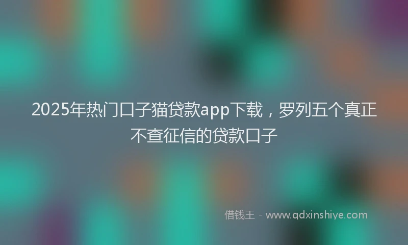 2025年热门口子猫贷款app下载，罗列五个真正不查征信的贷款口子