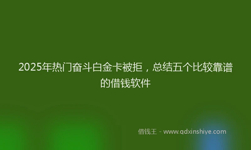 2025年热门奋斗白金卡被拒，总结五个比较靠谱的借钱软件