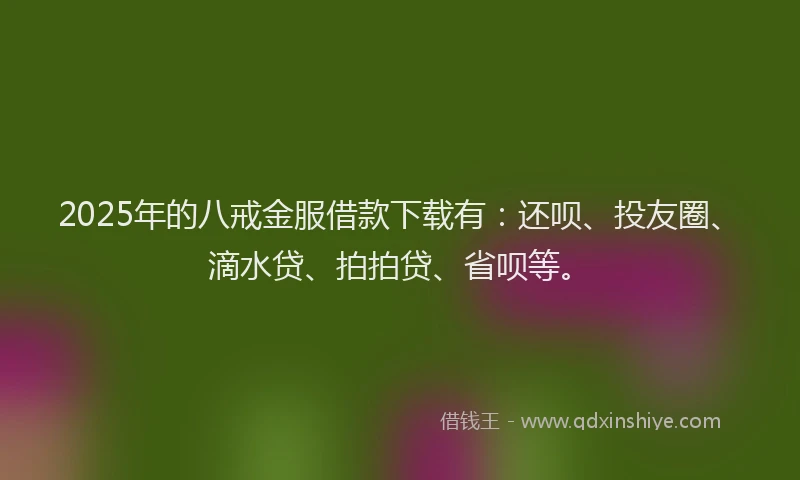 2025年的八戒金服借款下载有：还呗、投友圈、滴水贷、拍拍贷、省呗等。