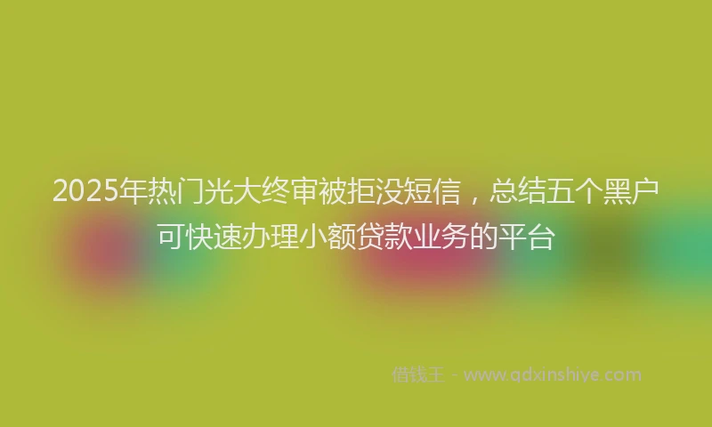 2025年热门光大终审被拒没短信，总结五个黑户可快速办理小额贷款业务的平台