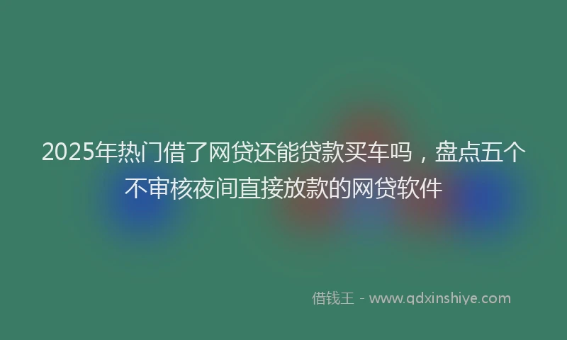 2025年热门借了网贷还能贷款买车吗，盘点五个不审核夜间直接放款的网贷软件