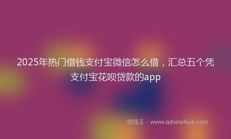 2025年热门借钱支付宝微信怎么借，汇总五个凭支付宝花呗贷款的app