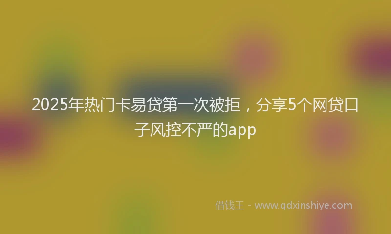 2025年热门卡易贷第一次被拒，分享5个网贷口子风控不严的app