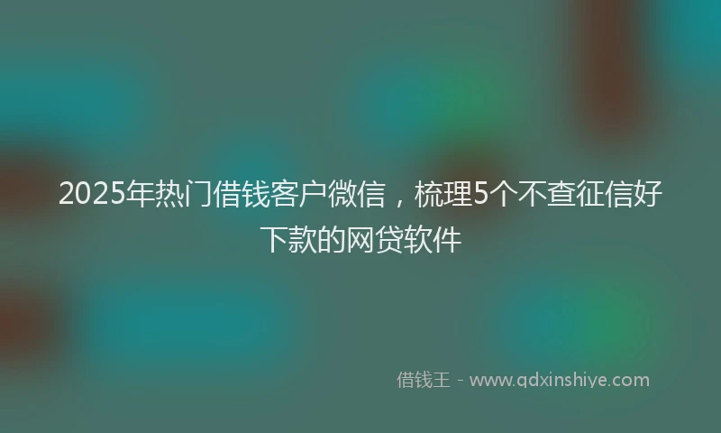 2025年热门借钱客户微信，梳理5个不查征信好下款的网贷软件