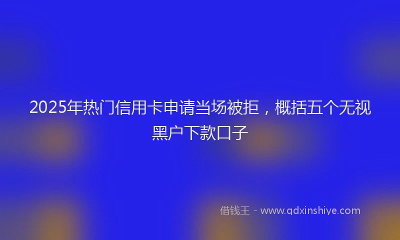 2025年热门信用卡申请当场被拒，概括五个无视黑户下款口子