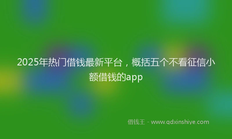 2025年热门借钱最新平台，概括五个不看征信小额借钱的app