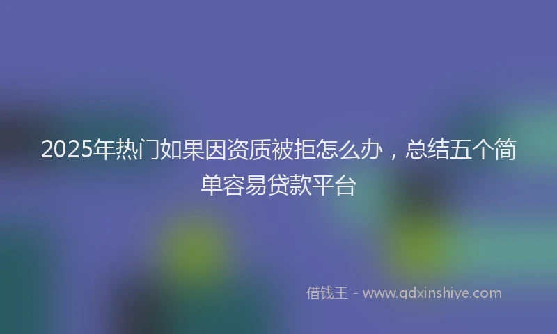 2025年热门如果因资质被拒怎么办，总结五个简单容易贷款平台