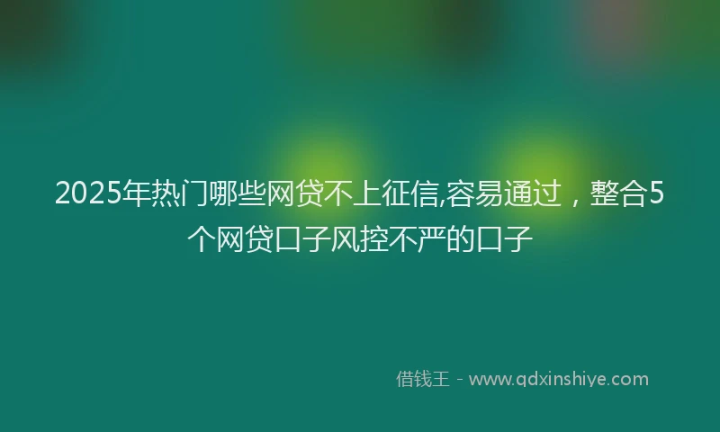 2025年热门哪些网贷不上征信,容易通过，整合5个网贷口子风控不严的口子