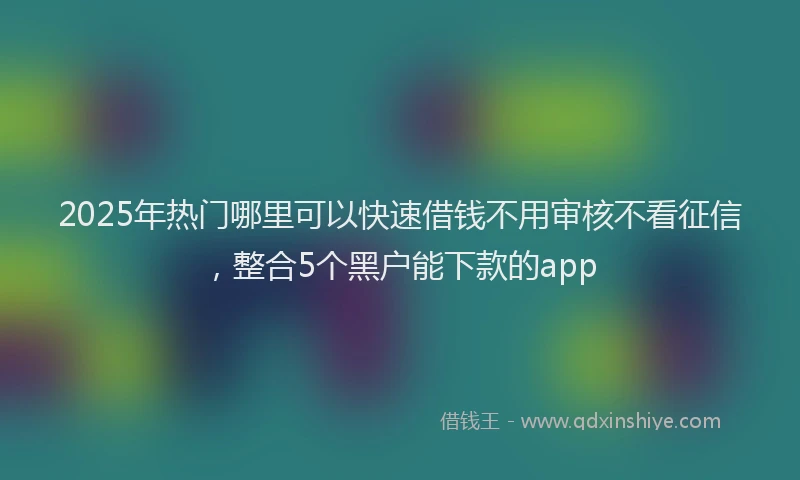 2025年热门哪里可以快速借钱不用审核不看征信，整合5个黑户能下款的app