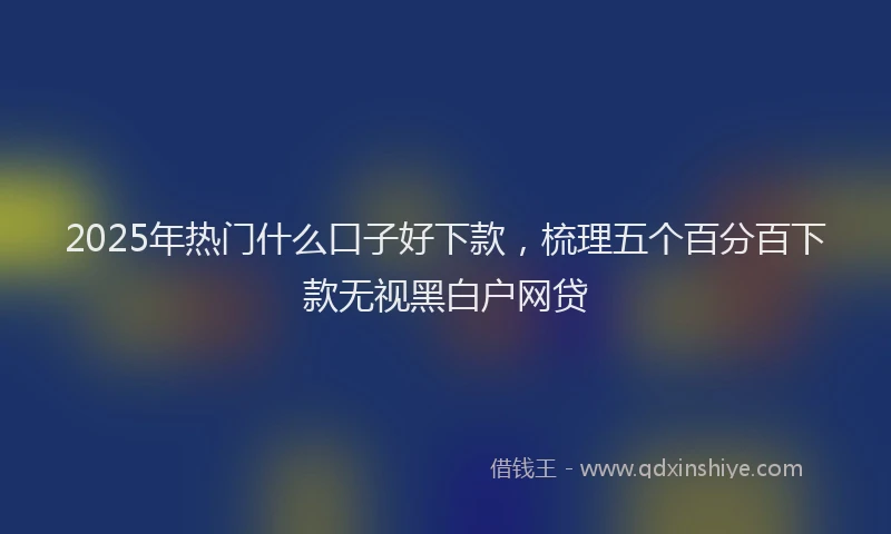 2025年热门什么口子好下款，梳理五个百分百下款无视黑白户网贷