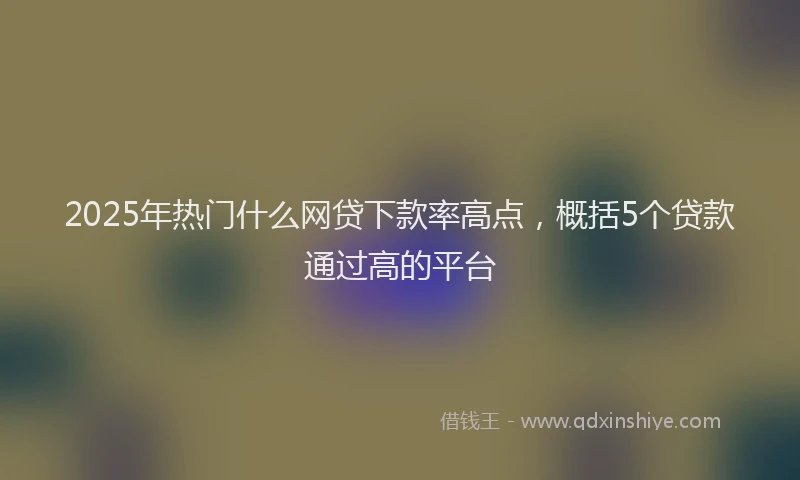 2025年热门什么网贷下款率高点，概括5个贷款通过高的平台