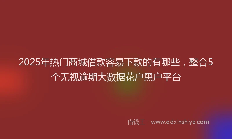 2025年热门商城借款容易下款的有哪些，整合5个无视逾期大数据花户黑户平台