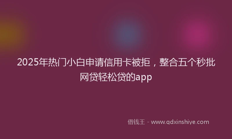 2025年热门小白申请信用卡被拒，整合五个秒批网贷轻松贷的app