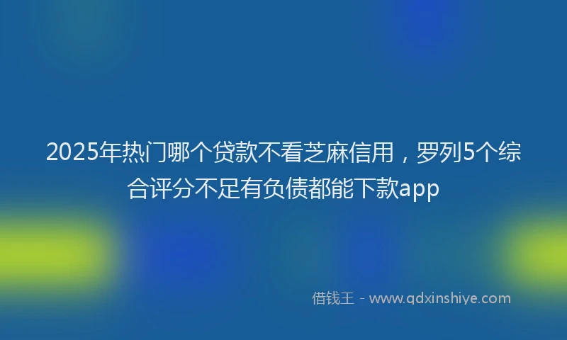 2025年热门哪个贷款不看芝麻信用，罗列5个综合评分不足有负债都能下款app