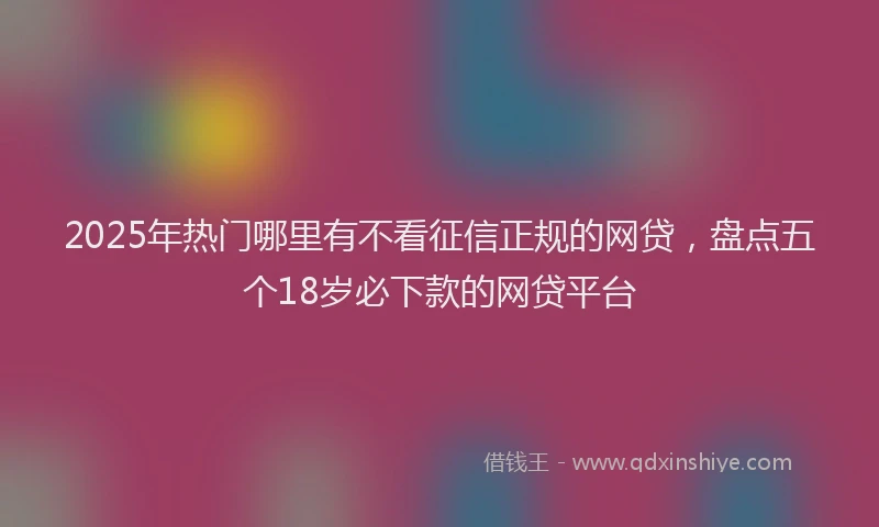 2025年热门哪里有不看征信正规的网贷，盘点五个18岁必下款的网贷平台