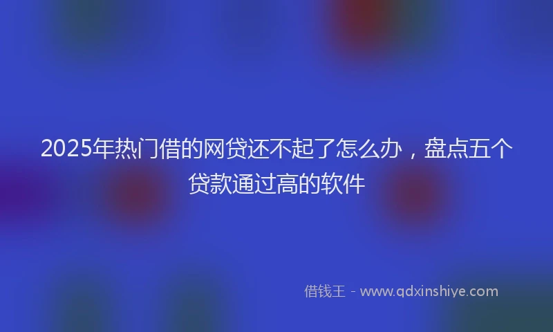2025年热门借的网贷还不起了怎么办，盘点五个贷款通过高的软件