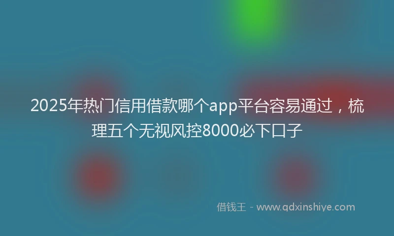 2025年热门信用借款哪个app平台容易通过，梳理五个无视风控8000必下口子