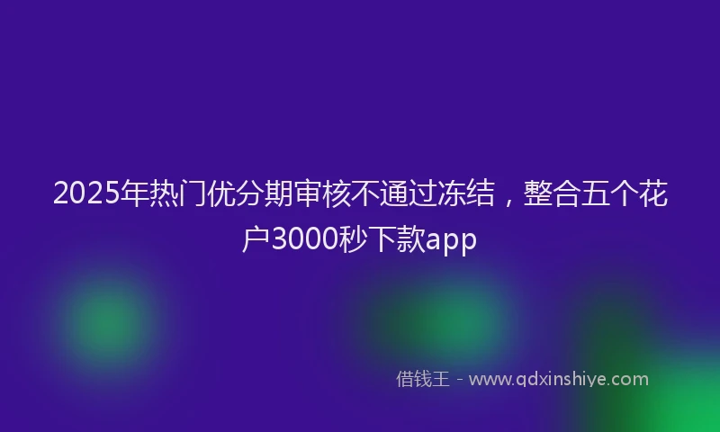 2025年热门优分期审核不通过冻结，整合五个花户3000秒下款app