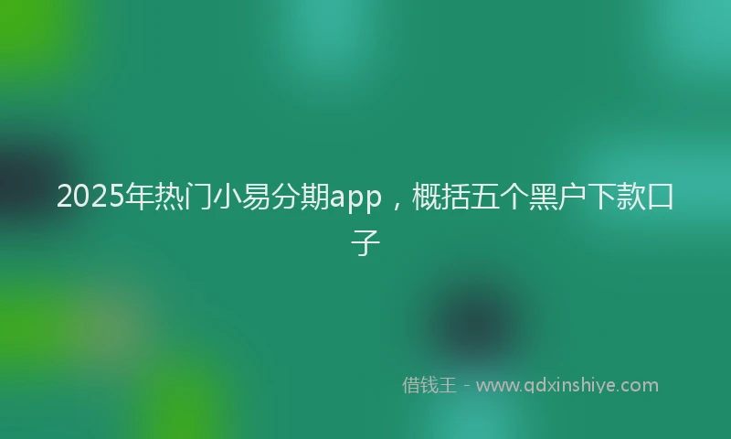 2025年热门小易分期app，概括五个黑户下款口子
