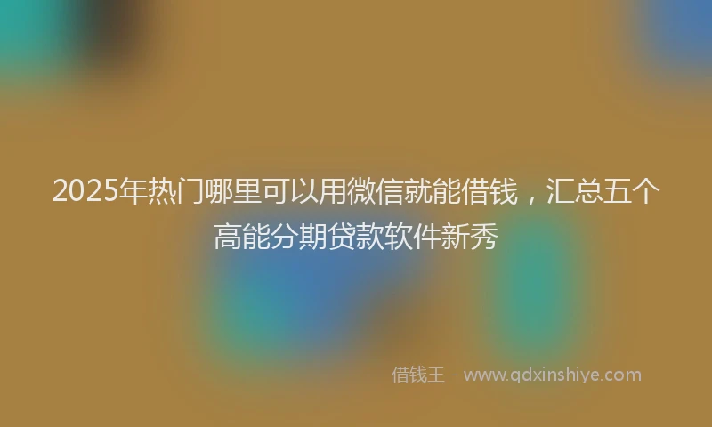 2025年热门哪里可以用微信就能借钱，汇总五个高能分期贷款软件新秀