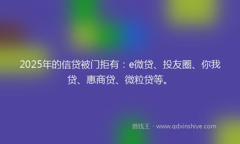 2025年的信贷被门拒有：e微贷、投友圈、你我贷、惠商贷、微粒贷等。