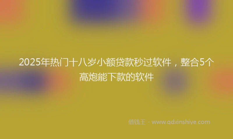 2025年热门十八岁小额贷款秒过软件，整合5个高炮能下款的软件