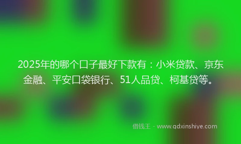 2025年的哪个口子最好下款有：小米贷款、京东金融、平安口袋银行、51人品贷、柯基贷等。