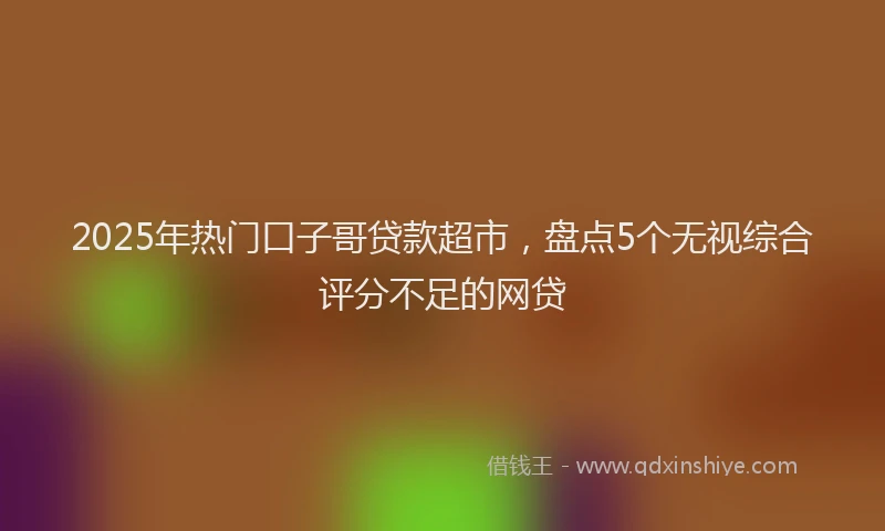 2025年热门口子哥贷款超市，盘点5个无视综合评分不足的网贷