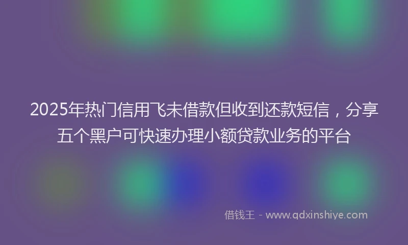2025年热门信用飞未借款但收到还款短信，分享五个黑户可快速办理小额贷款业务的平台