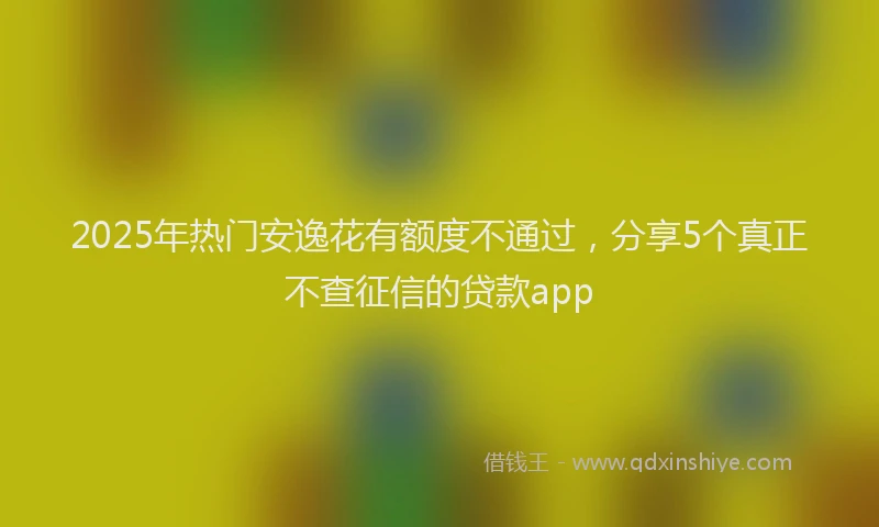 2025年热门安逸花有额度不通过，分享5个真正不查征信的贷款app