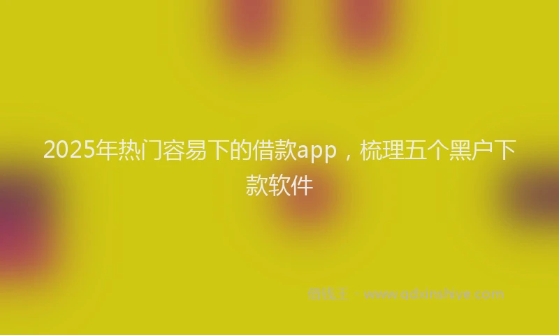 2025年热门容易下的借款app，梳理五个黑户下款软件