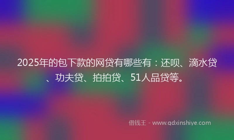 2025年的包下款的网贷有哪些有：还呗、滴水贷、功夫贷、拍拍贷、51人品贷等。