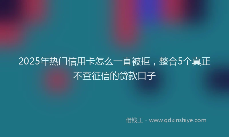 2025年热门信用卡怎么一直被拒，整合5个真正不查征信的贷款口子