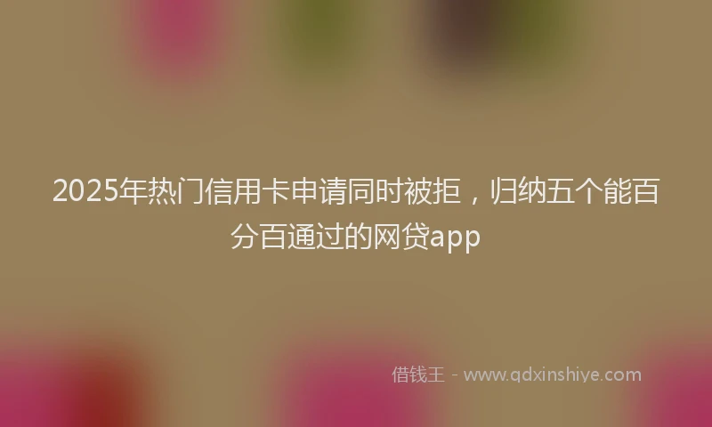 2025年热门信用卡申请同时被拒，归纳五个能百分百通过的网贷app