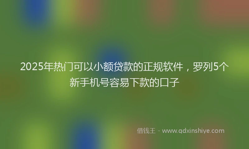 2025年热门可以小额贷款的正规软件，罗列5个新手机号容易下款的口子
