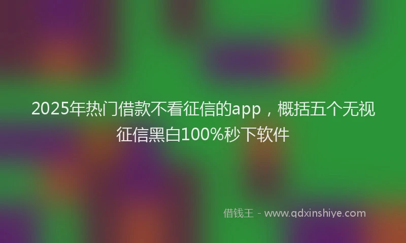 2025年热门借款不看征信的app，概括五个无视征信黑白100%秒下软件